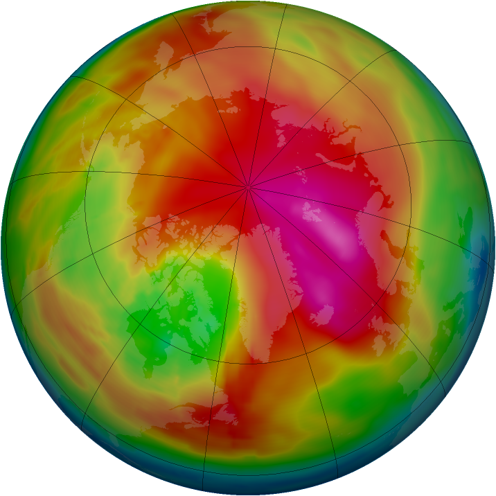 Arctic ozone map for 20 February 2010